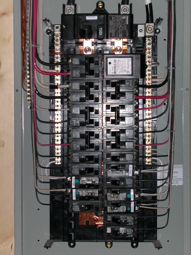Switchboard upgrade with new breakers and neatly run wiring
